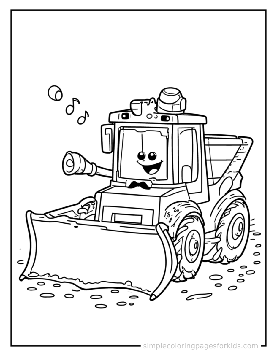 Coloring Scene 3 Snowplow Coloring Page