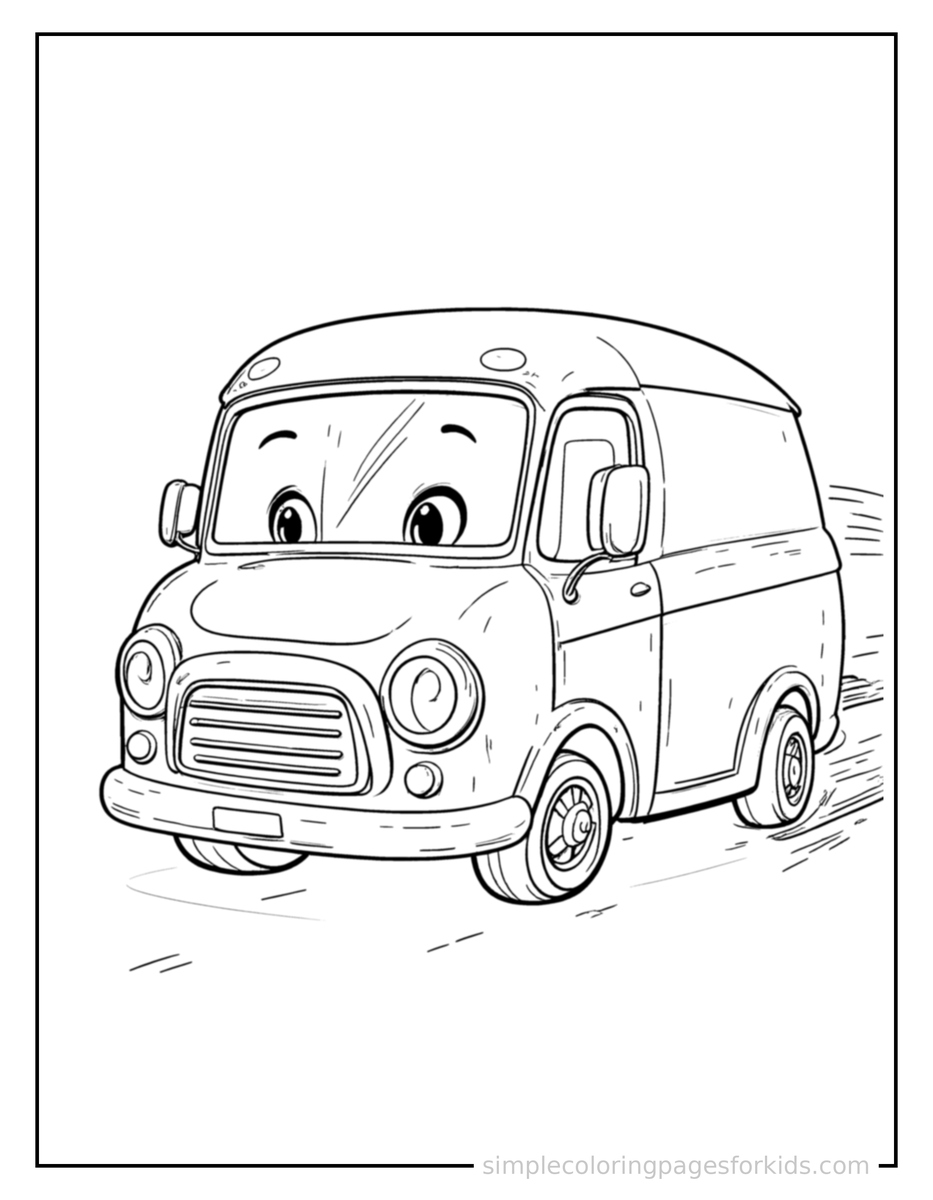 Delivery Van Coloring Pages