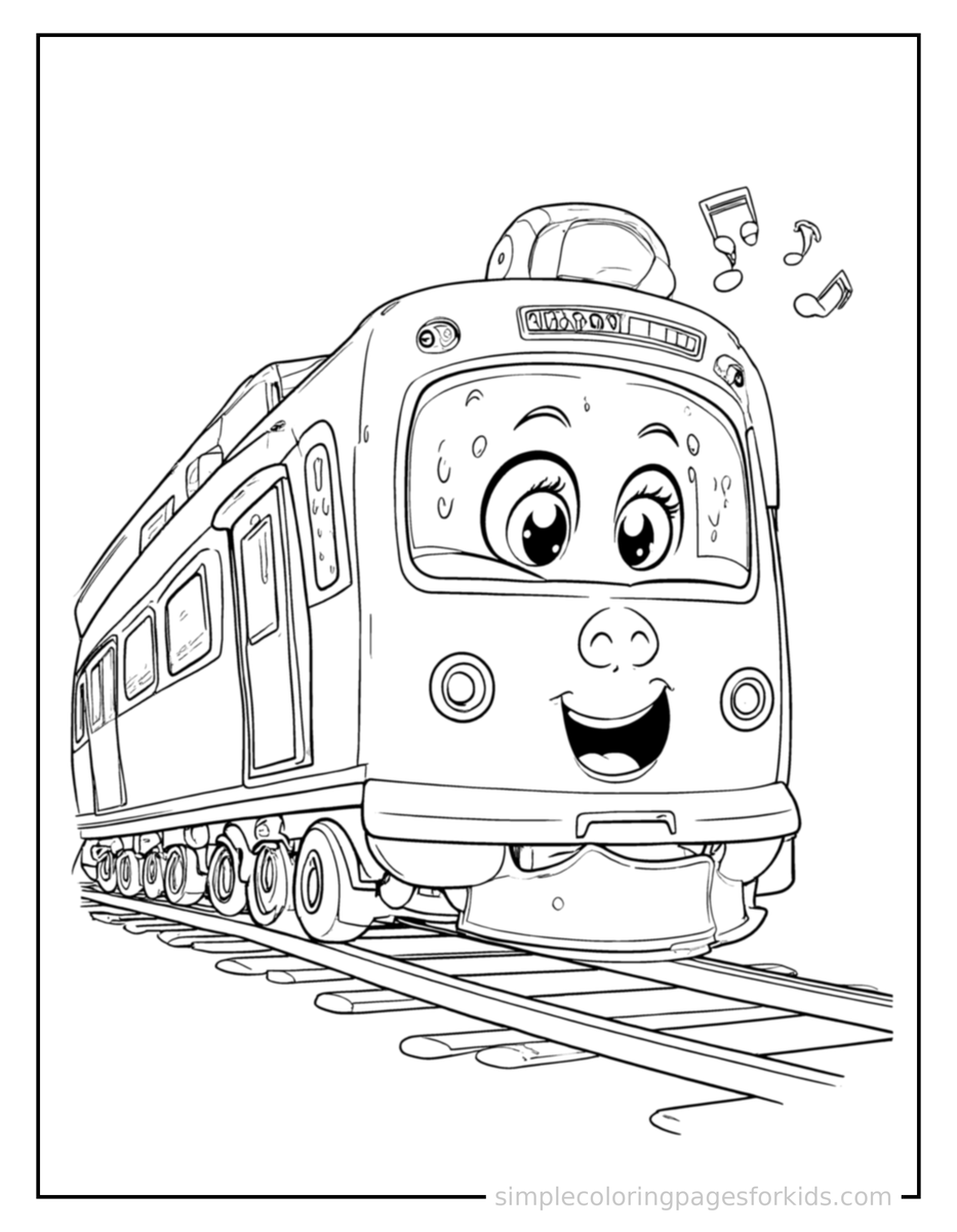 Coloring Scene 3 Subway Train Coloring Page