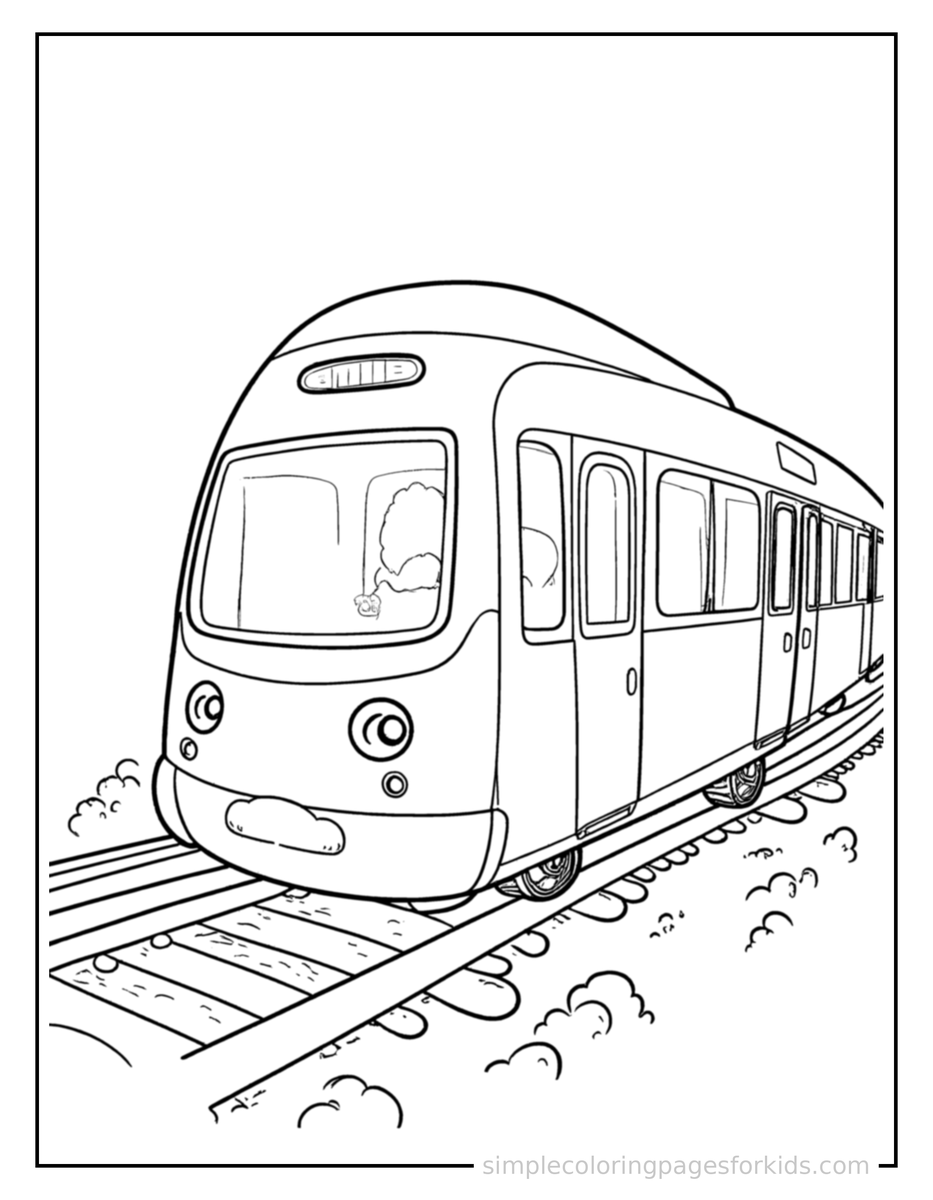 Resting Monorail Train Coloring Page