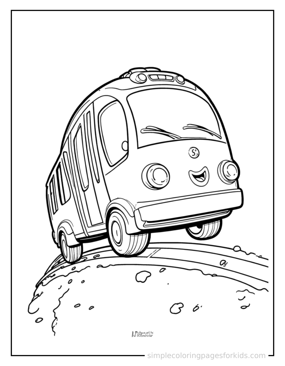Bouncing Monorail Train Coloring Page