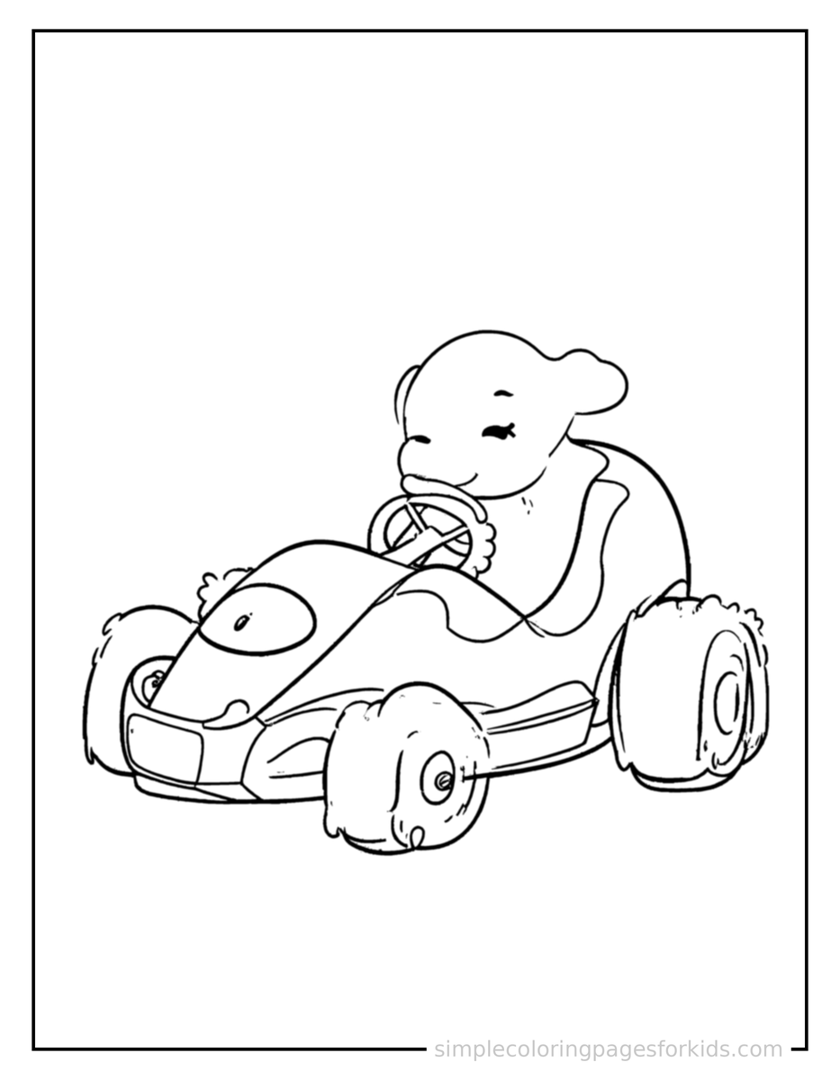 Resting Go-Kart Coloring Page