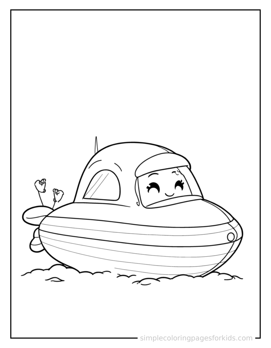 Resting Hovercraft Coloring Page