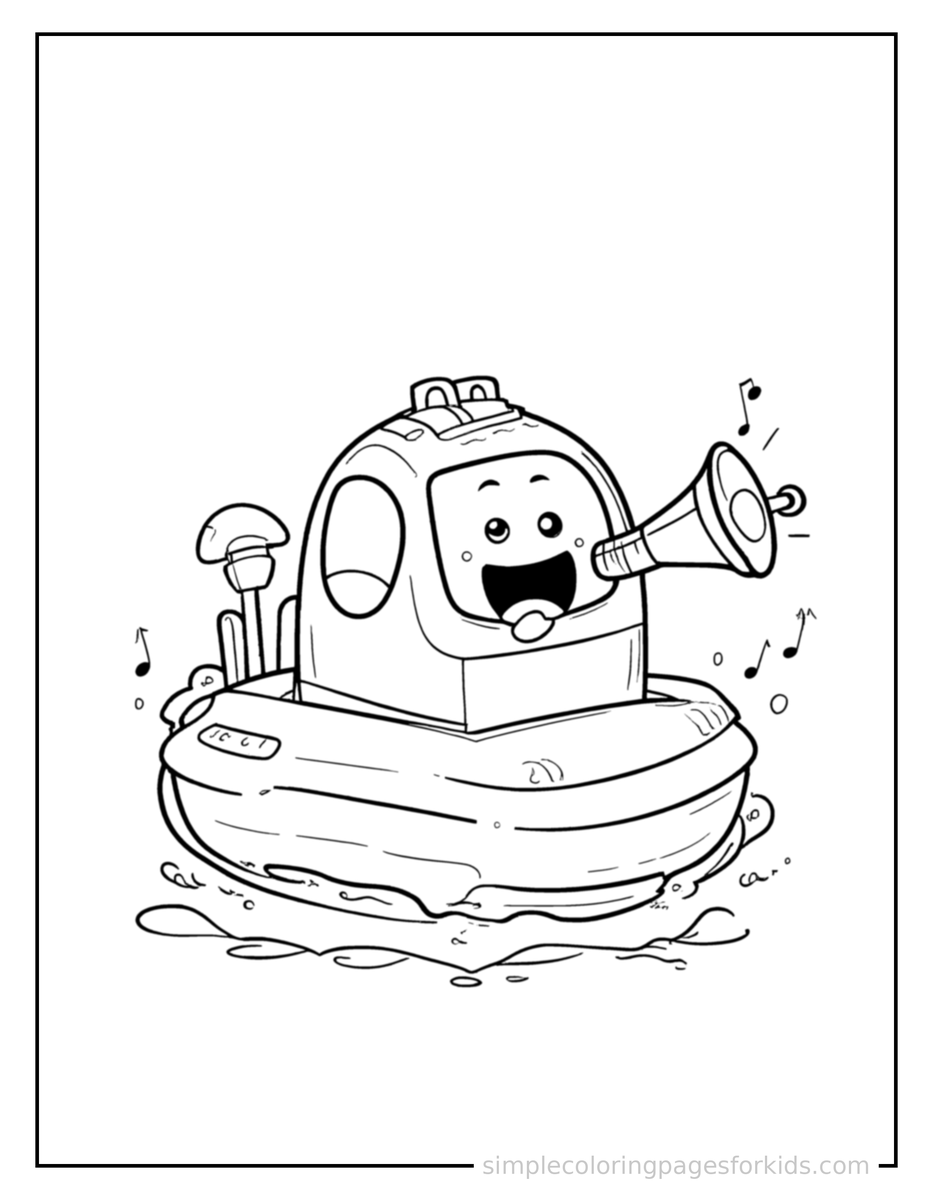 Coloring Scene 3 Hovercraft Coloring Page