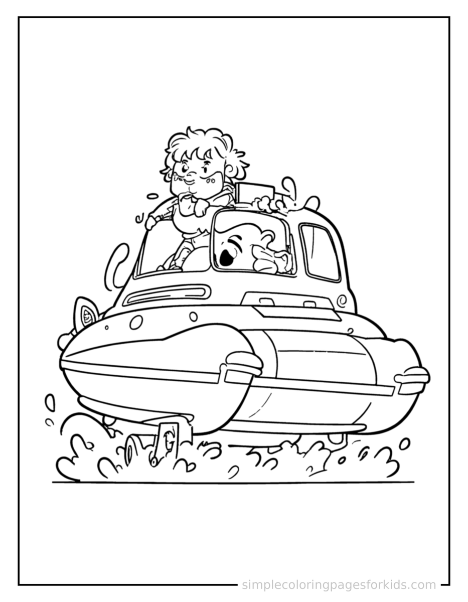 Smiling Hovercraft Coloring Page