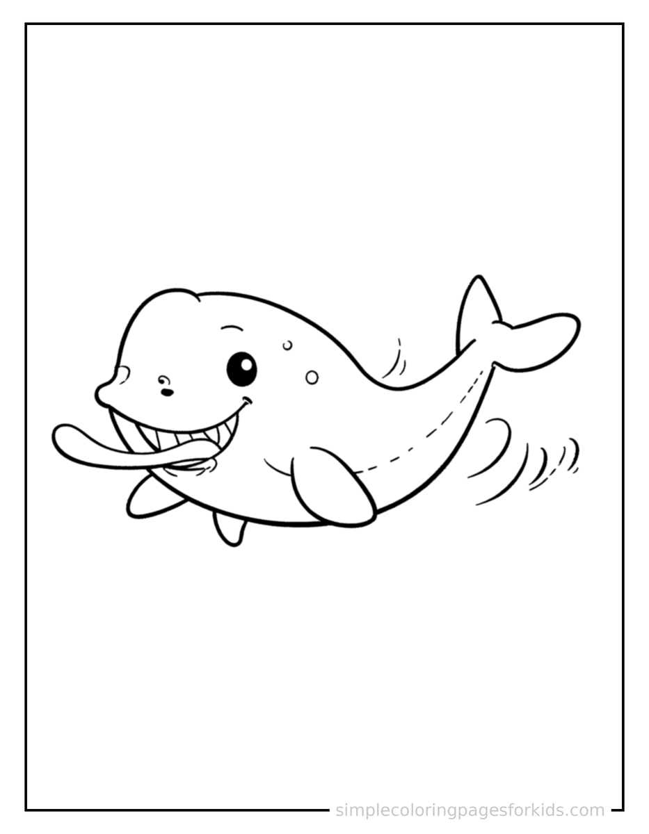 Running Whale Coloring Page