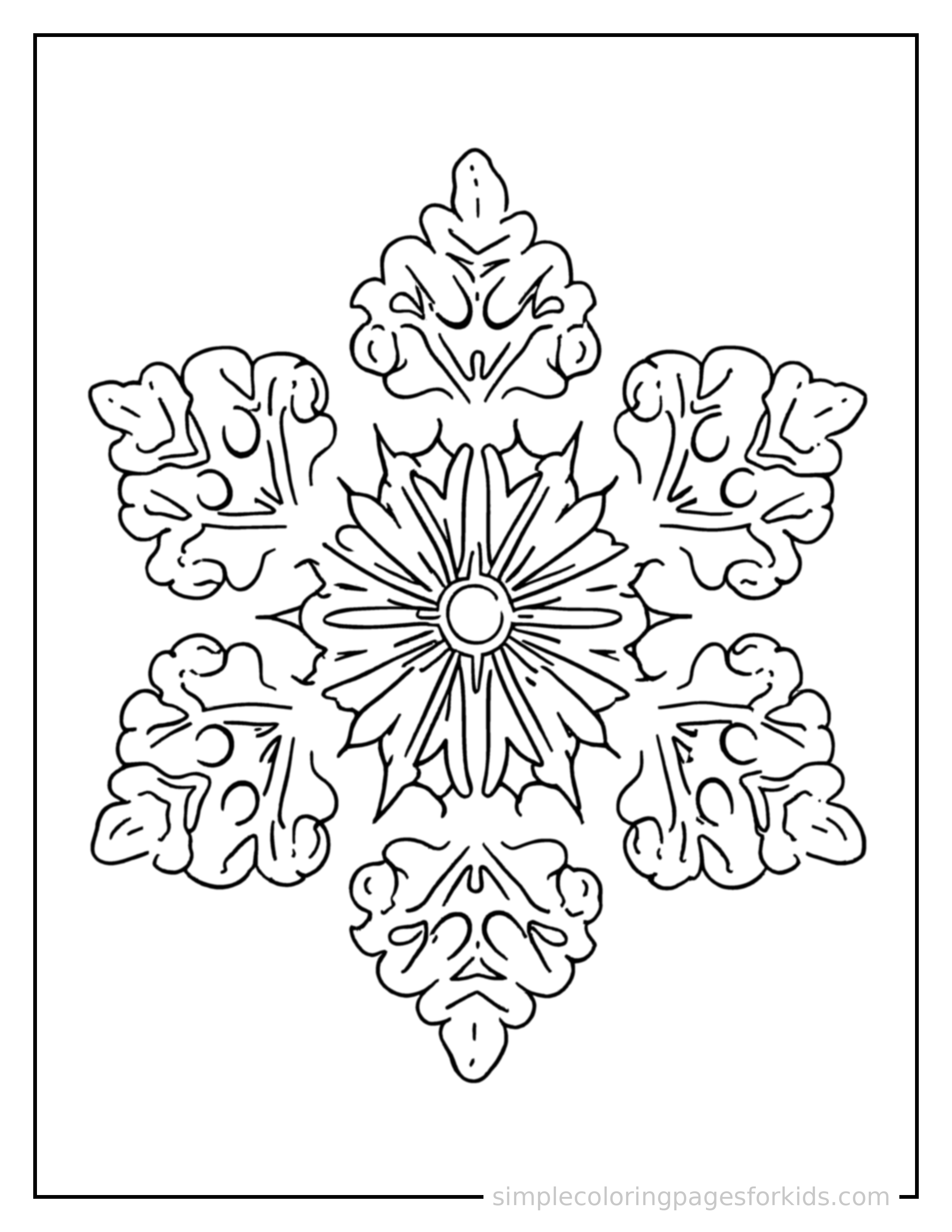 Printable winter coloring page for kids
