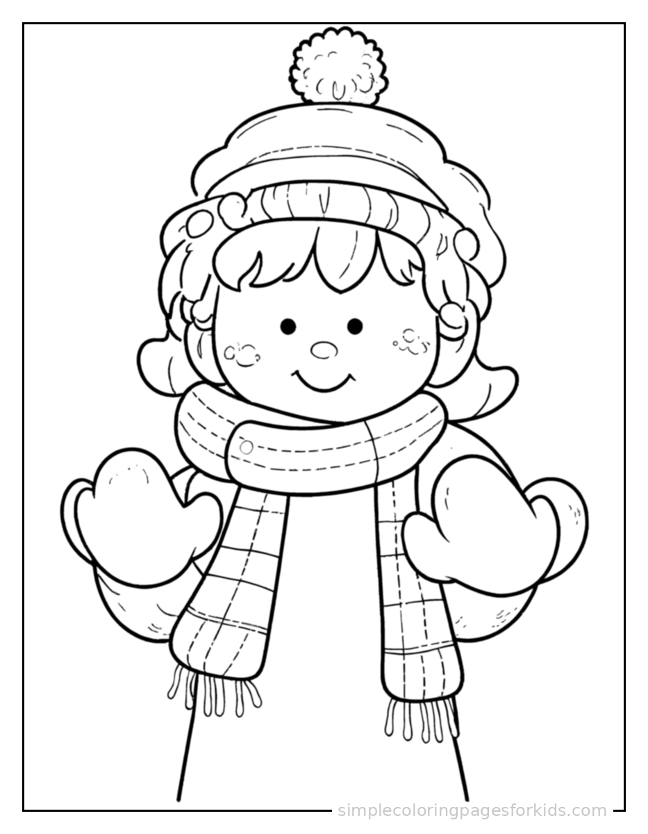 Printable winter coloring page for kids