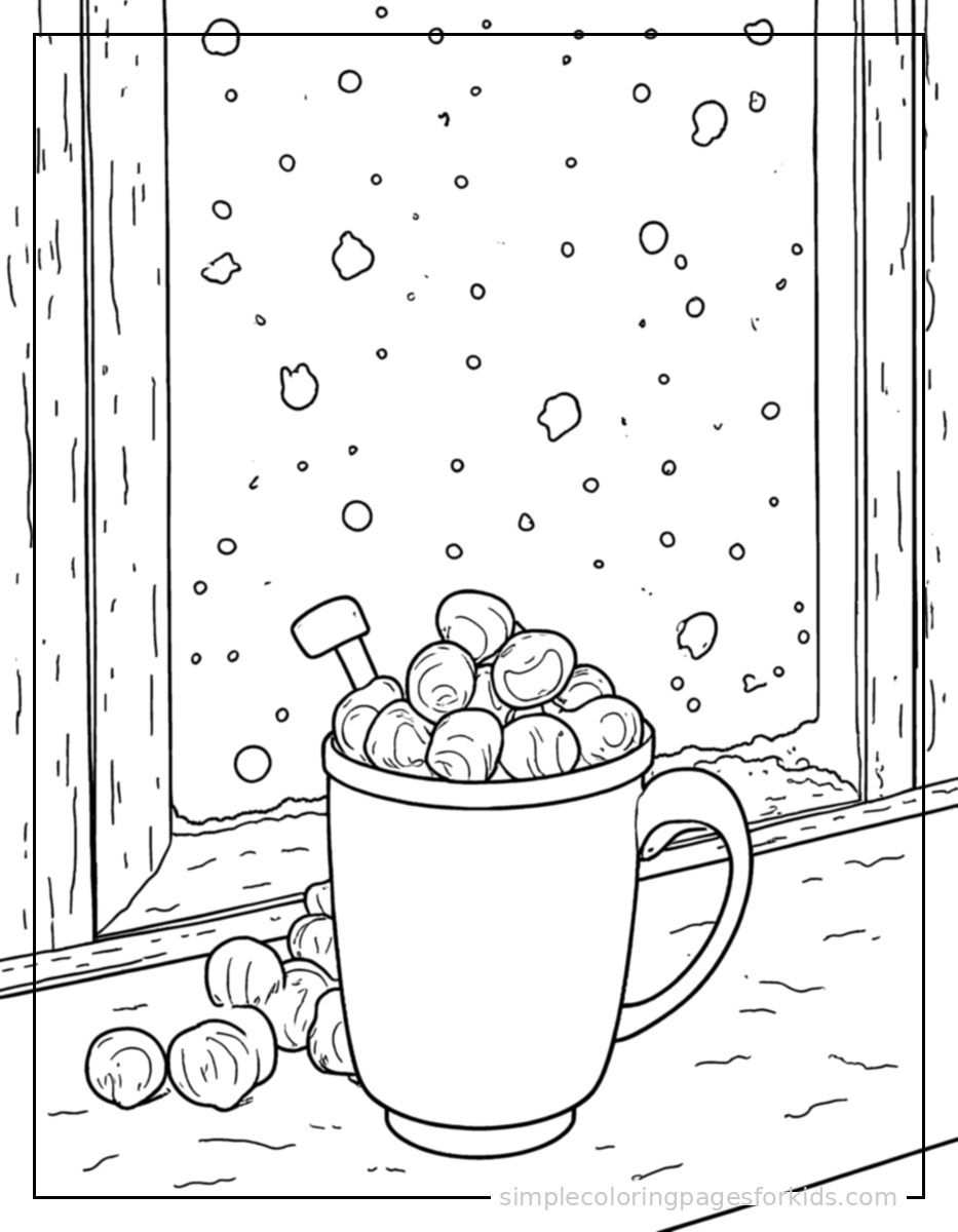 Printable winter coloring page for kids