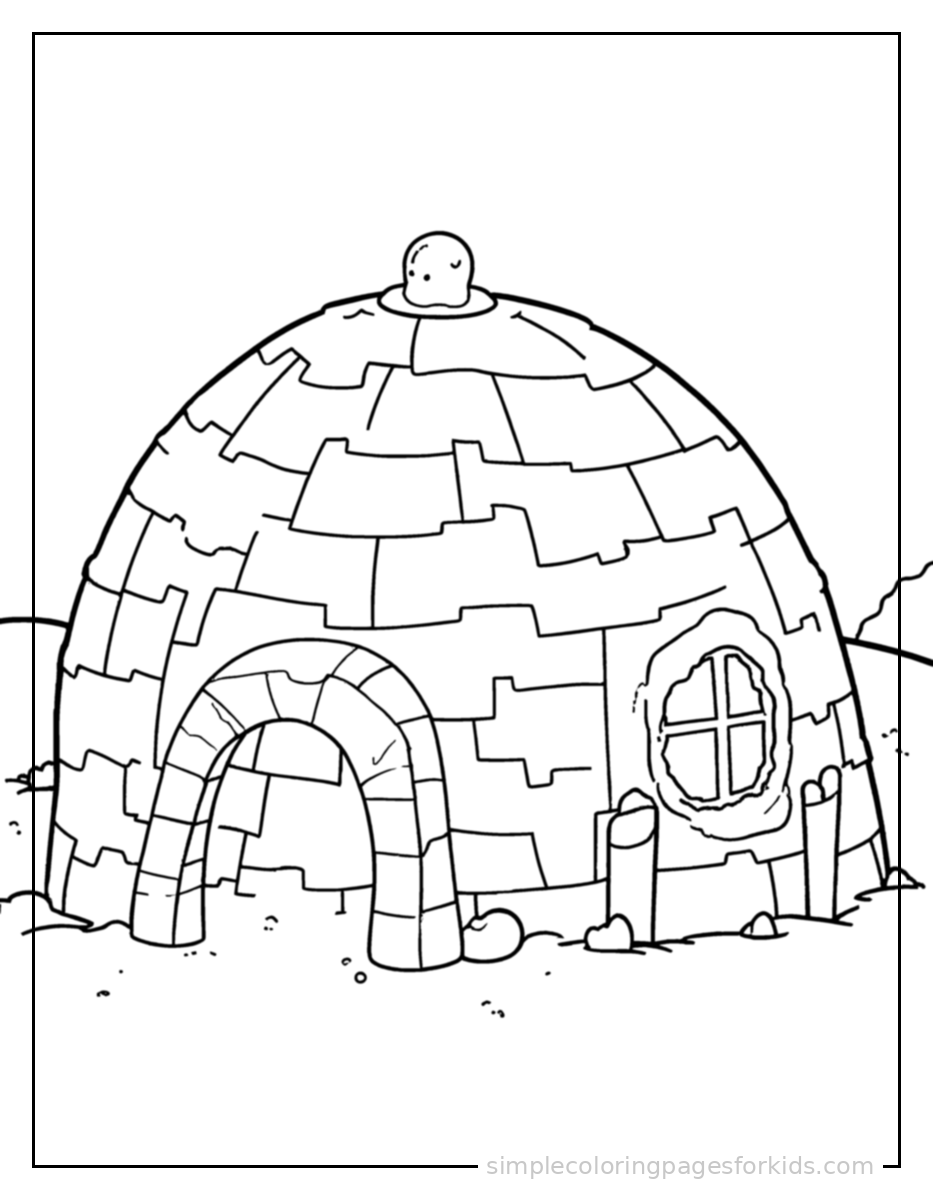 Printable winter coloring page for kids