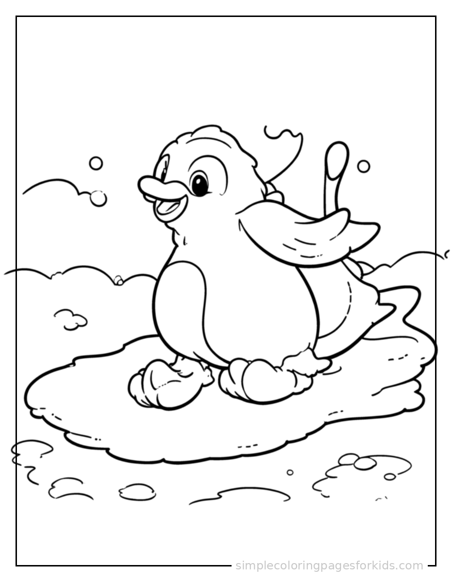 Printable winter coloring page for kids