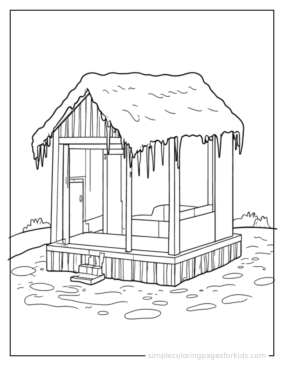 Printable winter coloring page for kids
