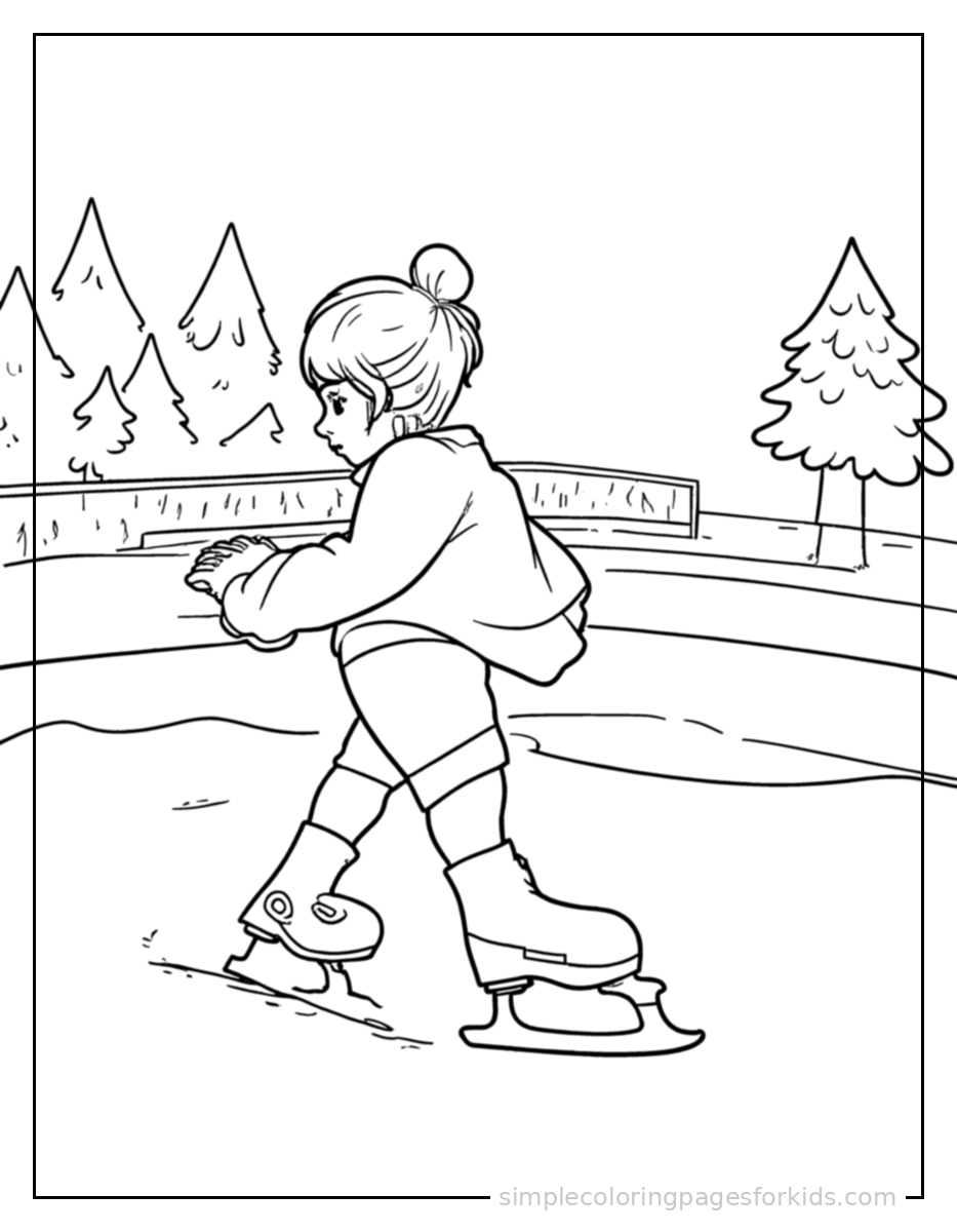 Printable winter coloring page for kids