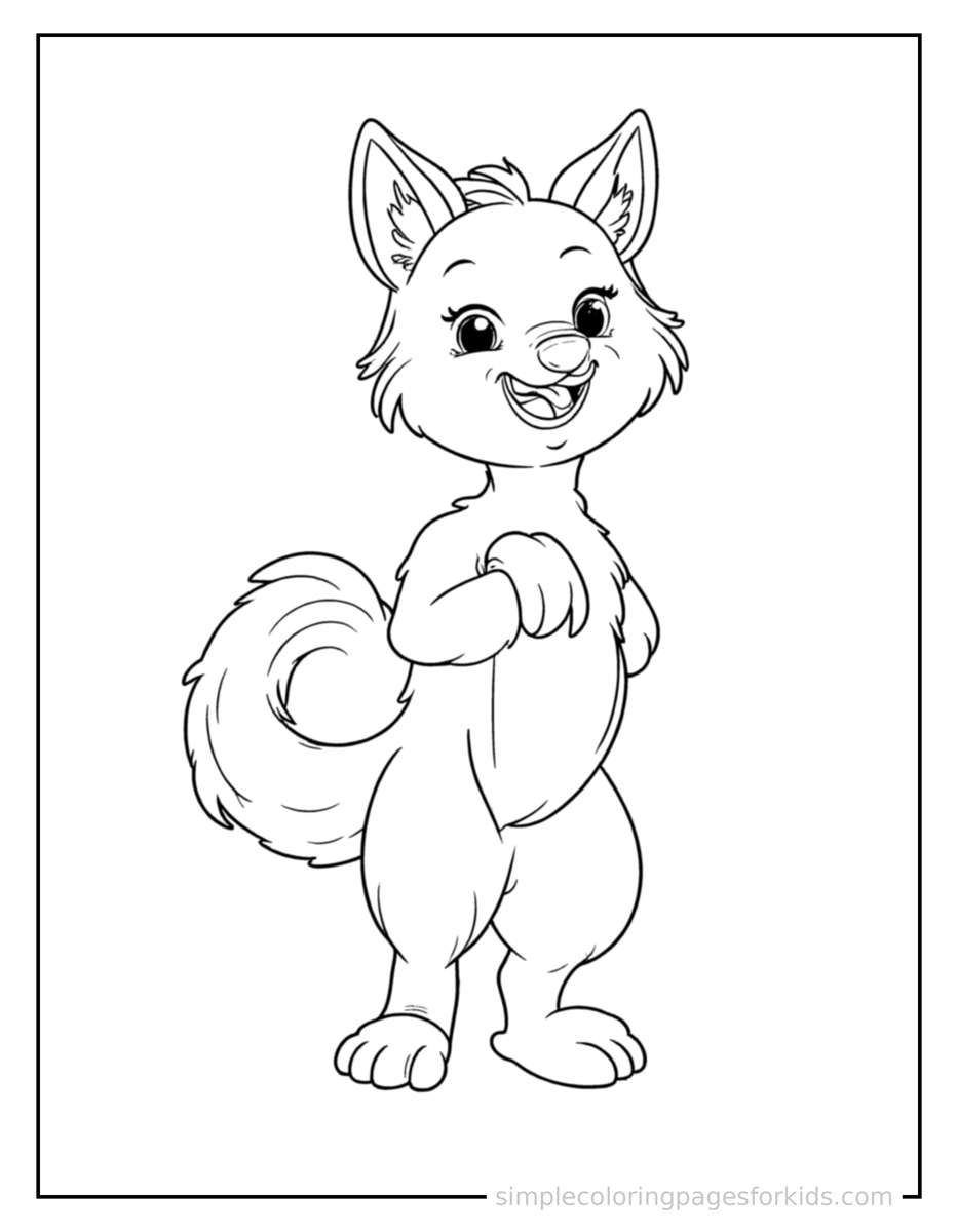 Proud Wolf Coloring Page