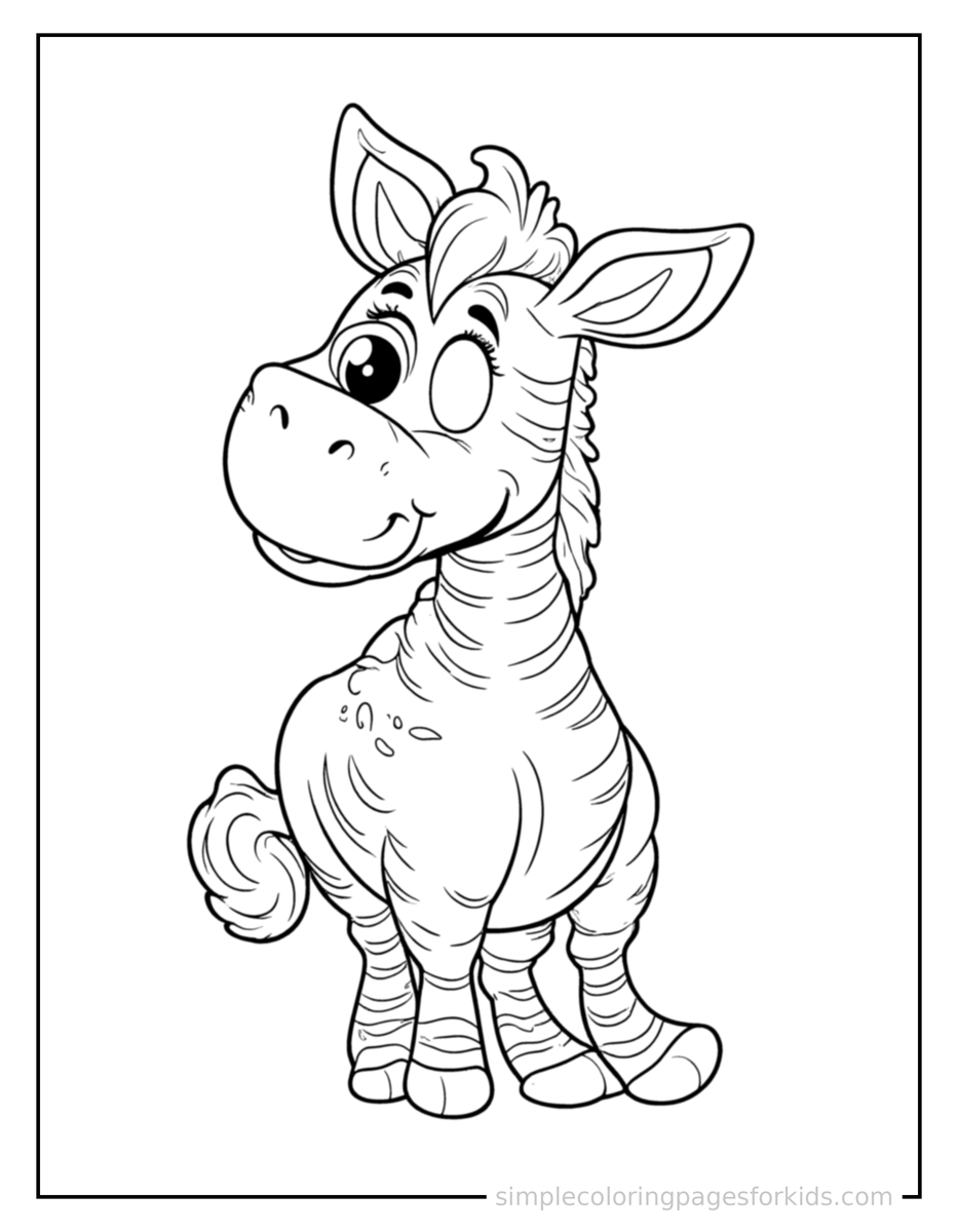 Proud Zebra Coloring Page