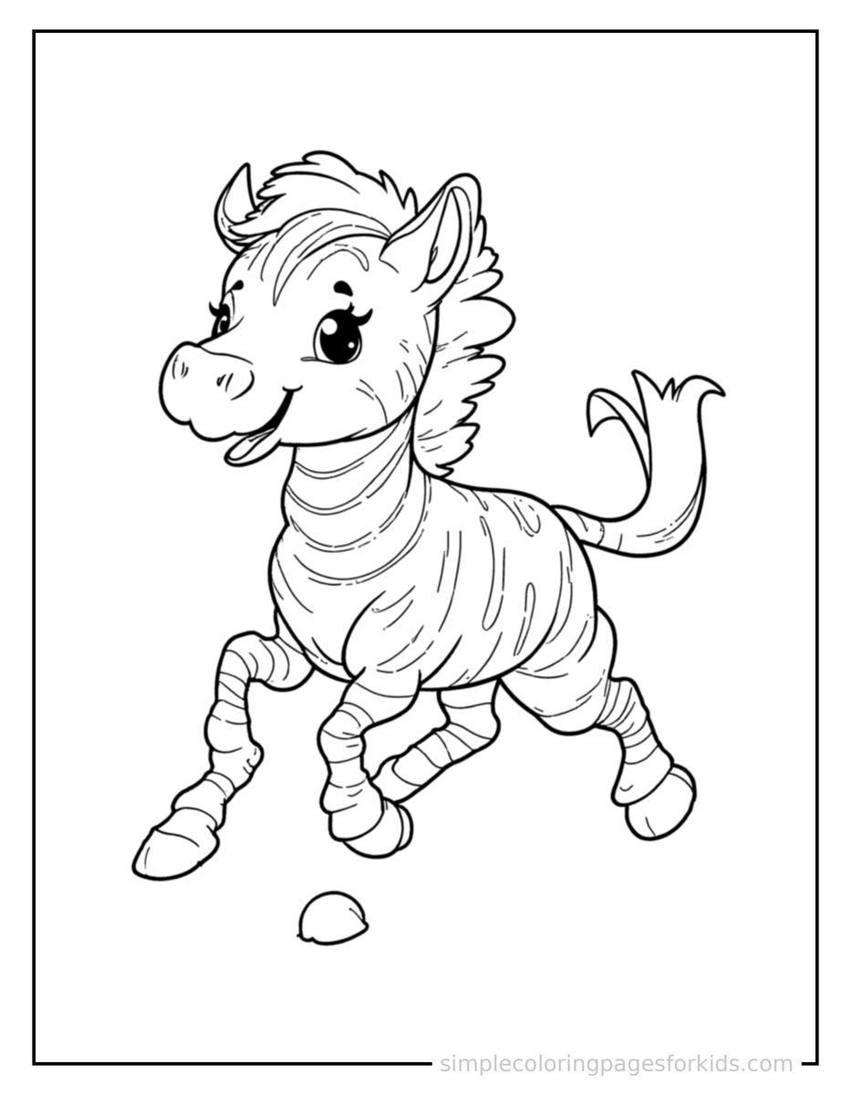 Running Zebra Coloring Page